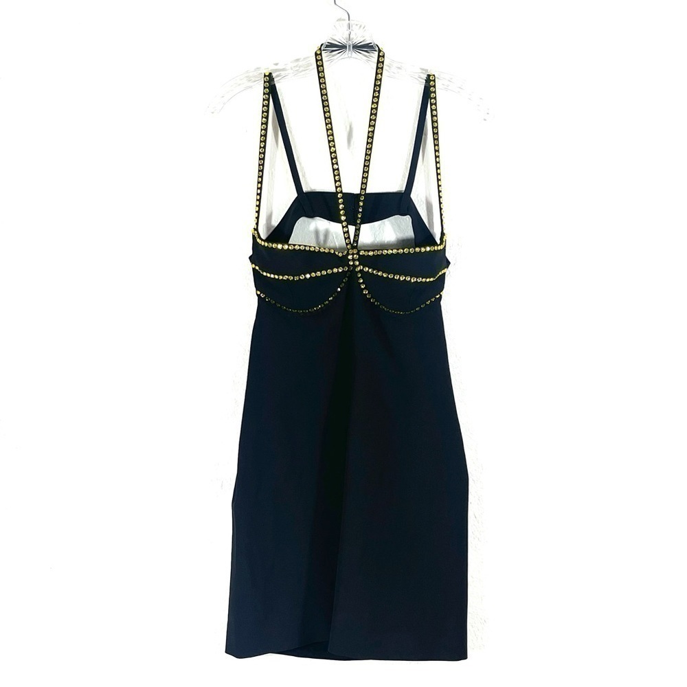 THE ATTICO CRYSTAL-EMBELLISHED SLEEVELESS MINI DRESS IN BLACK - SZ-2-4.US/40.IT